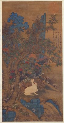 图片[1]-Taocheng Toad Palace Jade Rabbit Picture Axis-China Archive